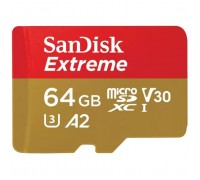 Карта пам'яті SanDisk 64GB microSD class 10 UHS-I U3 V30 Extreme (SDSQXAH-064G-GN6MN)