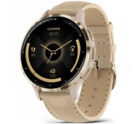 Смарт-годинник Garmin Venu 3S, Fr. Gray + Soft Gold, Leather, GPS (010-02785-55)