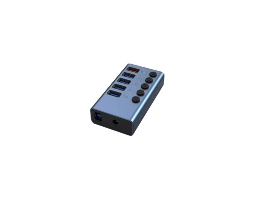 Концентратор Dynamode 5 ports USB3.0 to 4*USB3.0+2.4А Power Adapter 2.5A/12V (DM-UH-P405-G)