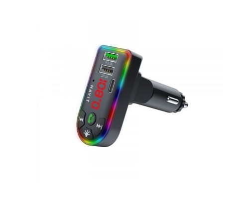 FM модулятор Havit HV-FM813BT 2USB+USB-C RGB Black (HV-FM813BT Black)