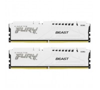 Модуль пам'яті для комп'ютера DDR5 64GB (2x32GB) 6000 MHz Beast White EXPO Kingston Fury (ex.HyperX) (KF560C30BWEK2-64)