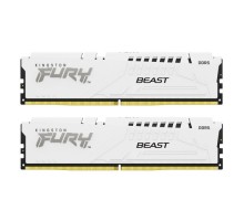 Модуль пам'яті для комп'ютера DDR5 64GB (2x32GB) 6000 MHz Beast White EXPO Kingston Fury (ex.HyperX) (KF560C30BWEK2-64)