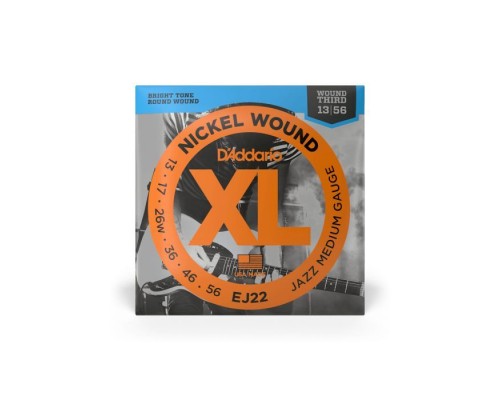 Струни для гітари D'Addario XL Nickel Wound Jazz Medium (13-56) (EJ22)