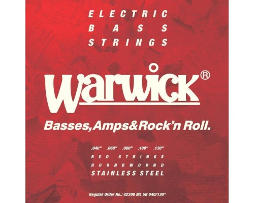 Струни для гітари Warwick Red Stainless Steel Medium Light 5-String (40-130) (42300 ML 5B)