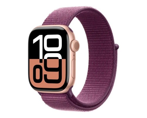 Смарт-годинник Apple Watch Series 10 GPS 42mm Rose Gold Aluminium Case with Plum Sport Loop (MWWK3QH/A)