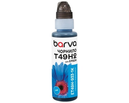 Чорнило Barva Epson T49H 100мл, Water, флакон OneKey, Cyan (ET49H-933-1K)