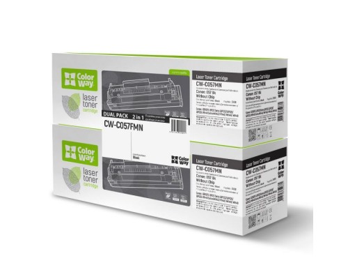 Картридж ColorWay для CANON 057 Black без чипа DUAL PACK (CW-C057FMN)