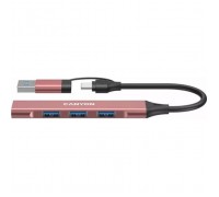 Концентратор Canyon hub DS-02 4in1 USB-A/C Pink (CNS-TDS02P)