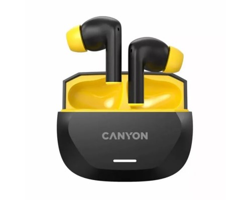 Навушники Canyon Hexagon 7 TWS ANC+ENC Wireless Charge Black/Yellow (CNS-TWS7BY)