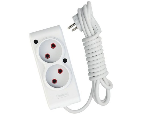Мережевий подовжувач TECCO 2м 2 поста white (8681277841088)