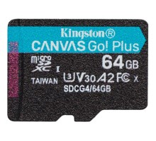 Карта пам'яті Kingston 64GB microSDXC сlass 10 UHS-I U3 V30 A2 Canvas Go Plus G4 (SDCG4/64GBSP)
