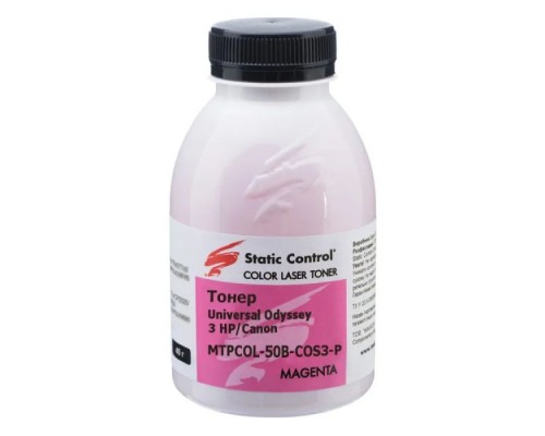 Тонер HP/Canon MPTCOL OS3 40г magenta (фасовка) Static Control (MPTCOL-40B-MAOS3-P)