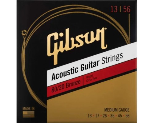 Струни для гітари Gibson SAG-BRW13 80/20 Bronze Acoustic Guitar String Medium (13-56) (231188)