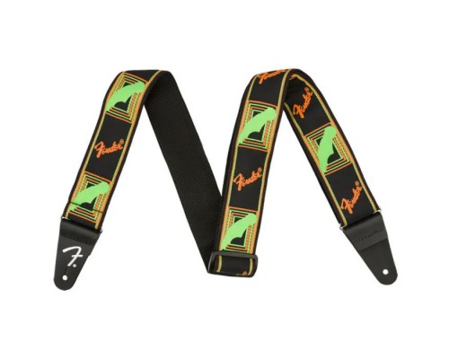 Ремінь для гітари Fender Strap 2" Neon Monogrammed Green Orange (232339)