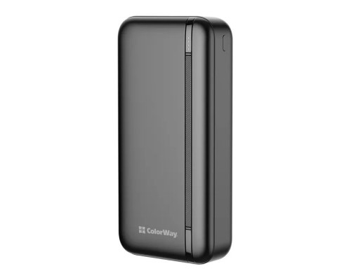 Батарея універсальна ColorWay 20 000 mAh Portable Charger (USB/QC3.0 + USB-C/PD/22.5W) Black (CW-PB200LPB4BK-PD)