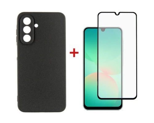 Чохол до мобільного телефона Dengos Kit Samsung Galaxy A26 Carbon + glass (Black) (DG-KM-137)