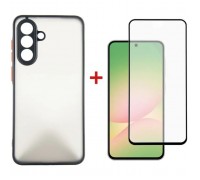 Чохол до мобільного телефона Dengos Kit Samsung Galaxy A56 Matte + glass (Black) (DG-KM-141)