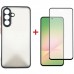 Чохол до мобільного телефона Dengos Kit Samsung Galaxy A56 Matte + glass (Black) (DG-KM-141)