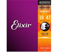 Струни для гітари Elixir 16002 Nanoweb Phosphor Bronze Acoustic Extra Light (10-47) (240661)