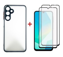 Чохол до мобільного телефона Dengos Samsung Galaxy A16 Matte + glass 2pcs (Black) (DG-CTG2P-04)