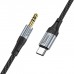 Кабель мультимедійний USB-C to 3.5mm M 1.0m Black HOCO (6942007608824)