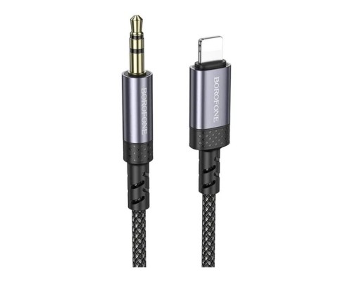 Кабель мультимедійний Lightning to 3.5mm M 1.0m grey BOROFONE (6941991118975)