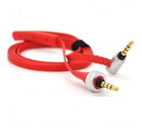 Кабель мультимедійний 3.5mm M to 3.5mm M 1.0m flat red Voltronic (YT-AUXSY(M)/(M)-1-R)