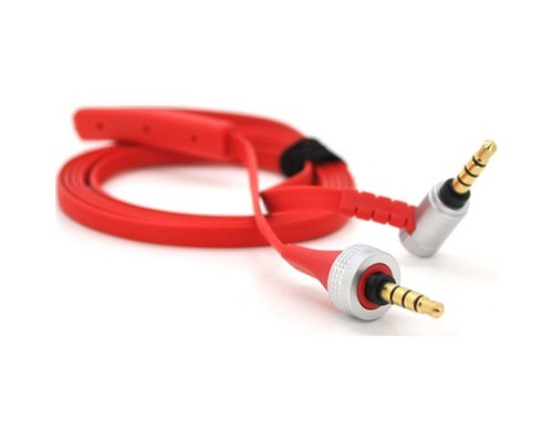 Кабель мультимедійний 3.5mm M to 3.5mm M 1.0m flat red Voltronic (YT-AUXSY(M)/(M)-1-R)