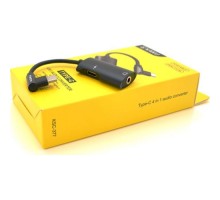 Перехідник USB-C 4-in-1 Audio Adapter USB-C + 3.5mm black iKAKU (KSC-377-TC)
