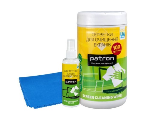 Універсальний чистячий набір Patron Screen spray 100ml F3-008 +wipesF3-027+microfi (CS-PN-BUNDL-13)