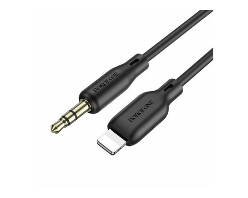 Кабель мультимедійний Lightning to 3.5mm M 1.0m silicone black BOROFONE (6941991101045)