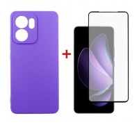 Чохол до мобільного телефона Dengos Oppo Reno13 F Case Carbon + Glass (Purple) (DG-KM-151)