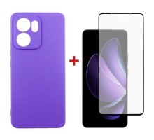 Чохол до мобільного телефона Dengos Oppo Reno13 F Case Carbon + Glass (Purple) (DG-KM-151)