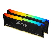 Модуль пам'яті для комп'ютера DDR4 16GB (2x8GB) 3200 MHz Beast Black Kingston Fury (ex.HyperX) (KF432C16BB2AK2/16WP)