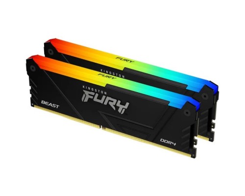 Модуль пам'яті для комп'ютера DDR4 16GB (2x8GB) 3200 MHz Beast Black Kingston Fury (ex.HyperX) (KF432C16BB2AK2/16WP)