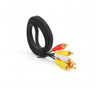 Кабель мультимедійний 3xRCA M to 3xRCA M 1.5m black Voltronic (YT-3хRCA(M)/3хRCA(M)-1.5G)