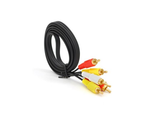 Кабель мультимедійний 3xRCA M to 3xRCA M 1.5m black Voltronic (YT-3хRCA(M)/3хRCA(M)-1.5G)