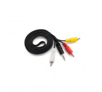 Кабель мультимедійний 3.5mm M to 3xRCA M 1.8m black Voltronic (YT-3.5(M)/3хRCA(M)-1.8Cu)