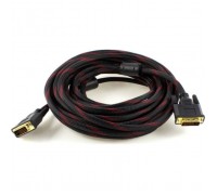 Кабель мультимедійний DVI M to DVI M 5.0m 24+1pin black/red Merlion (YT-DVI(M)/(M)NY/RD-5.0m)