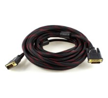 Кабель мультимедійний DVI M to DVI M 5.0m 24+1pin black/red Merlion (YT-DVI(M)/(M)NY/RD-5.0m)