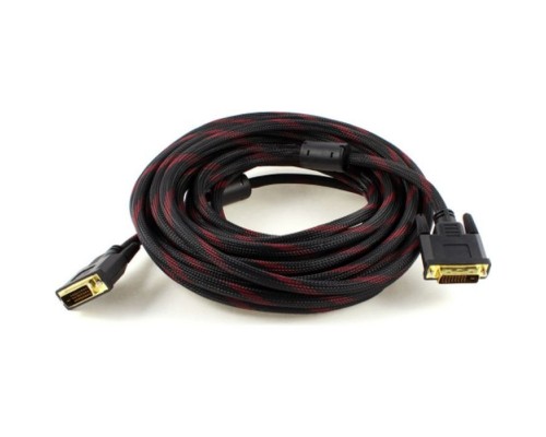 Кабель мультимедійний DVI M to DVI M 5.0m 24+1pin black/red Merlion (YT-DVI(M)/(M)NY/RD-5.0m)