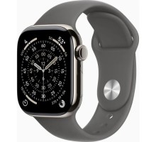 Смарт-годинник Apple Watch Series 11 GPS + Cellular 42mm Natural Titanium Case with Stone Grey Sport Band - S/M (MF8M4RK/A)