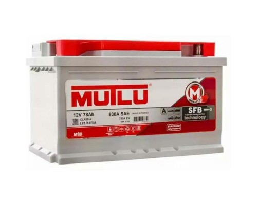 Акумулятор автомобільний MUTLU 6СТ-78 (0) SFB LB3.78.078.A