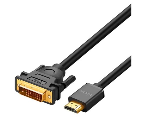 Кабель мультимедійний HDMI M to DVI M 1.5m HD106 black Ugreen (11150)
