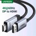 Кабель мультимедійний DisplayPort M to HDMI M 2.0m V2.0 4K60Hz DP119 black Ugreen (15774)