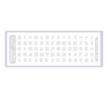 Наклейка на клавіатуру BestKey mini Pro 3,5х3мм, прозора основа, 70, білий (BKmPRO/WhiTr/050)