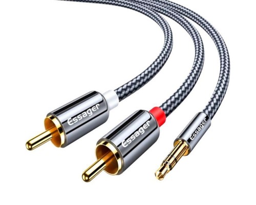 Кабель мультимедійний 3.5mm M to 2xRCA M 1.0m Essager (EYPZJ-MY0H)