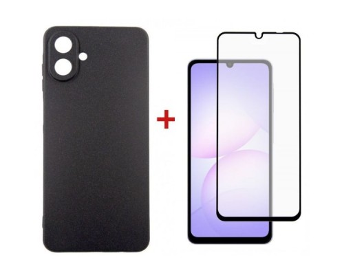 Чохол до мобільного телефона Dengos Carbon Kit for Samsung Galaxy A07 case + glass Black (DG-KM-162)