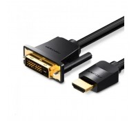 Кабель мультимедійний HDMI M to DVI M 1.0m 4K60Hz black Vention (ABFBF)
