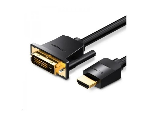 Кабель мультимедійний HDMI M to DVI M 1.0m 4K60Hz black Vention (ABFBF)